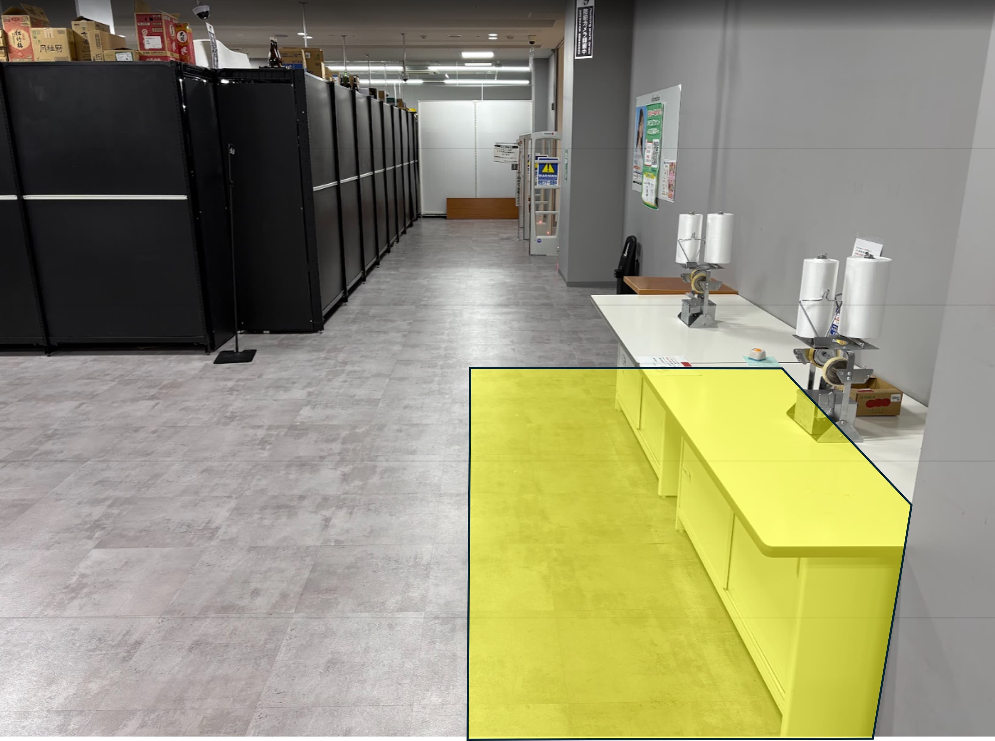 食物販やPR活動に最適な店内「①1Fレジアウト【左側】スペース」2