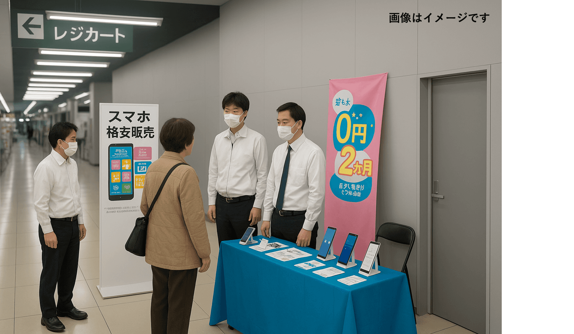 プロモーションや出張販売に利用可能なカート横イベントスペース(※ウォーターサーバー不可)