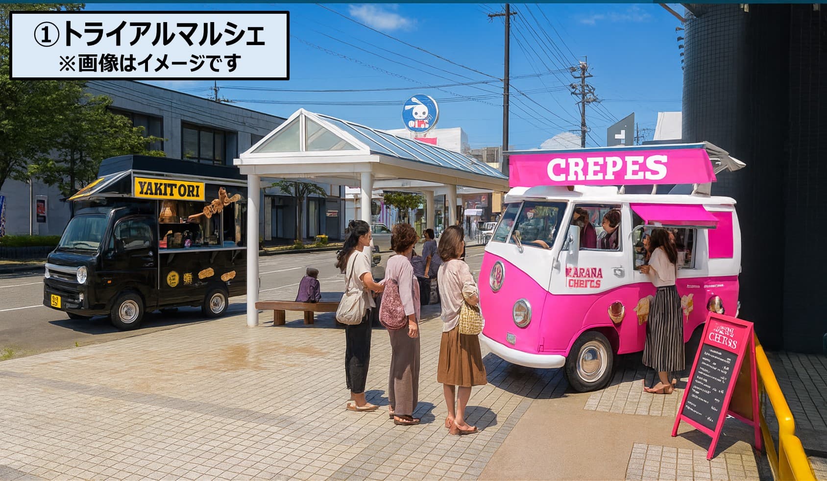 NEW!食物販や飲食、キッチンカー・テント販売等に利用可能な「③トライアルマルシェ」2