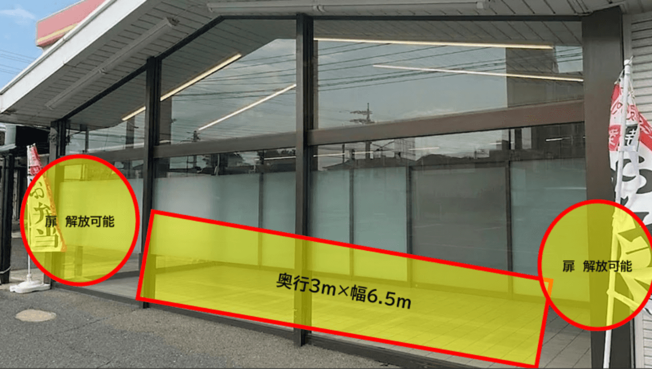 出店スペース:駐車場横