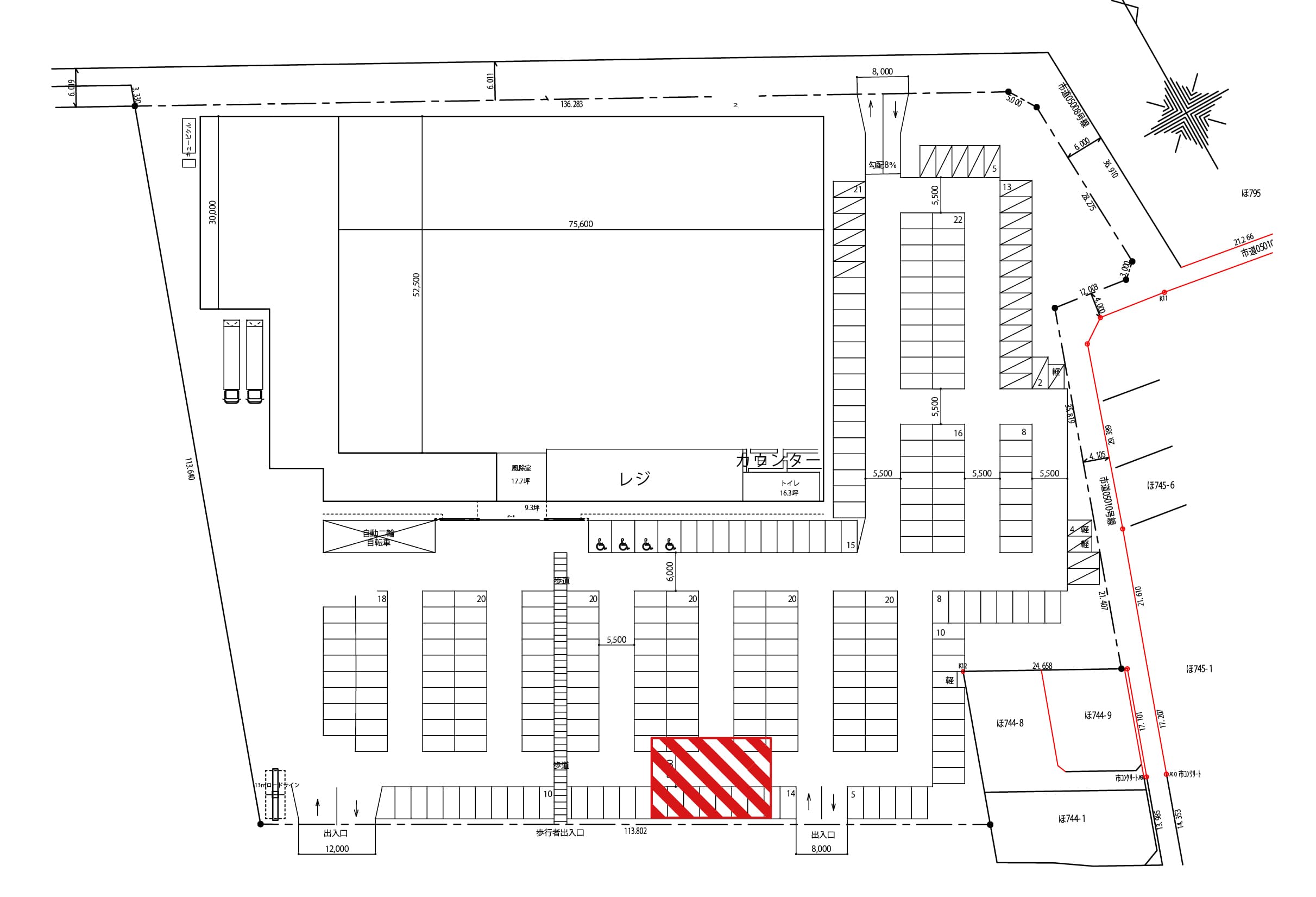 駐車場区画の図面・フロアマップ