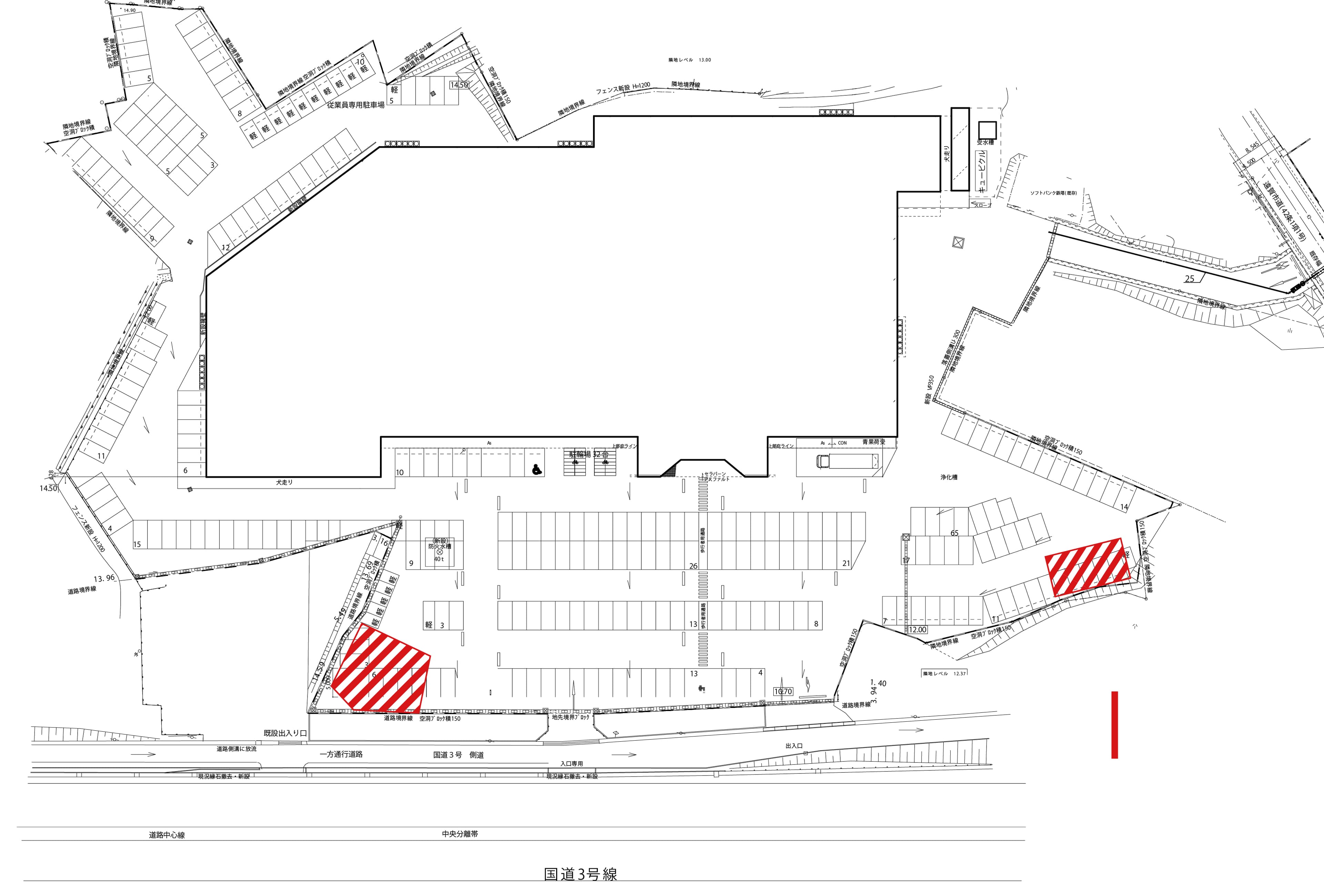 駐車場区画の図面・フロアマップ