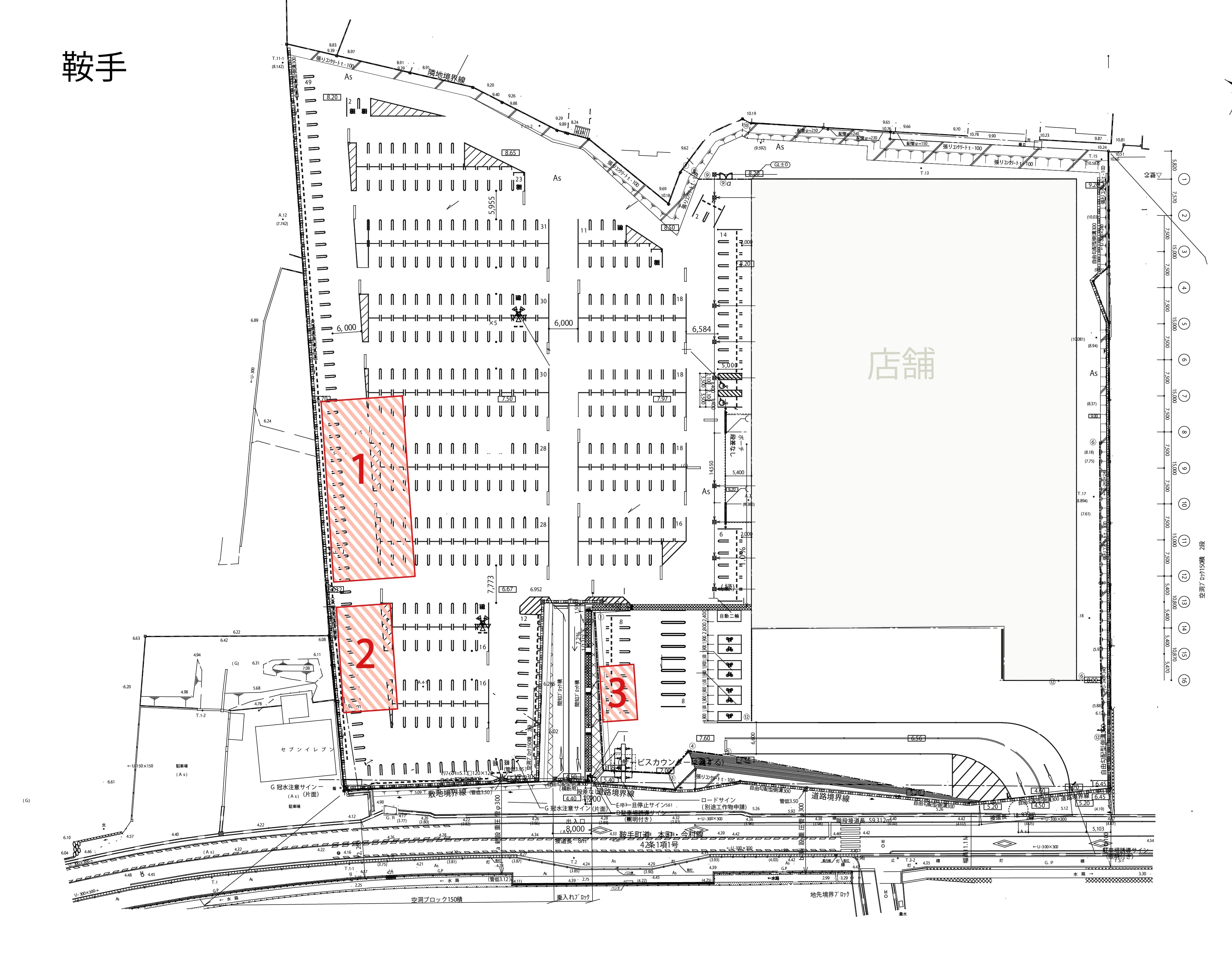 駐車場区画の図面・フロアマップ
