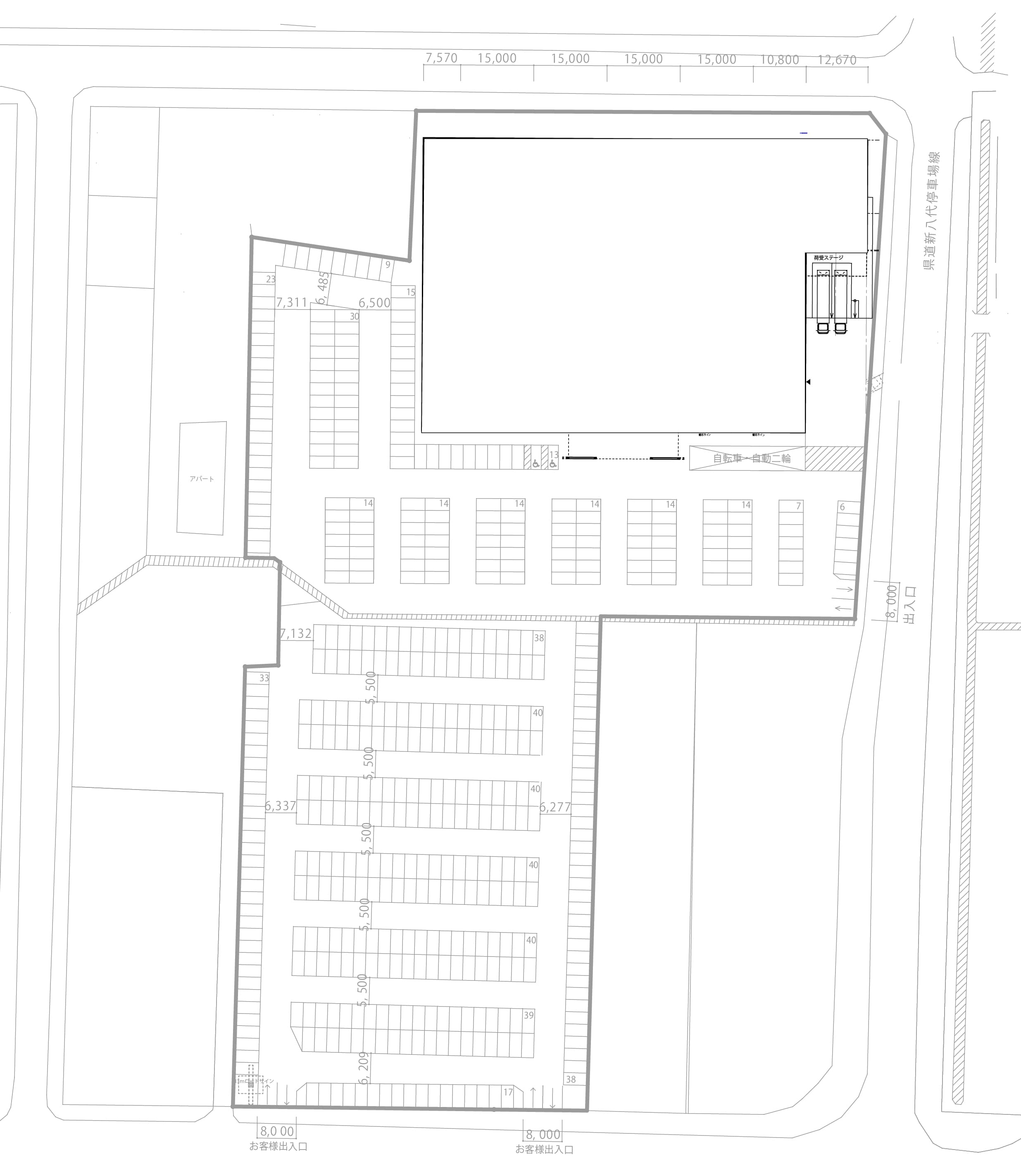 駐車場区画の図面・フロアマップ