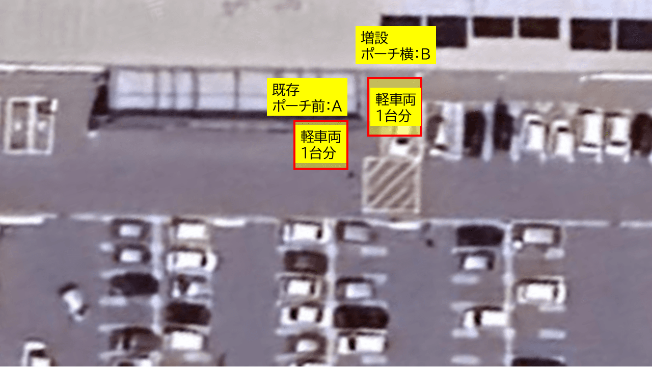 出店スペース:ポーチ前右側「L」