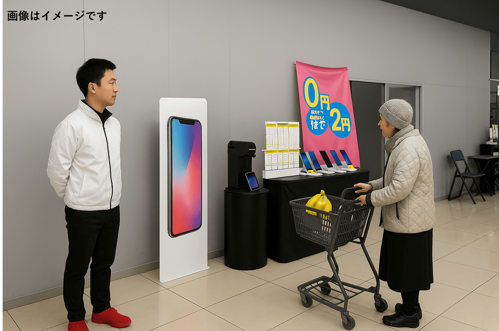 プロモーションや出張販売に利用可能なカート横イベントスペース(※ウォーターサーバー不可)1