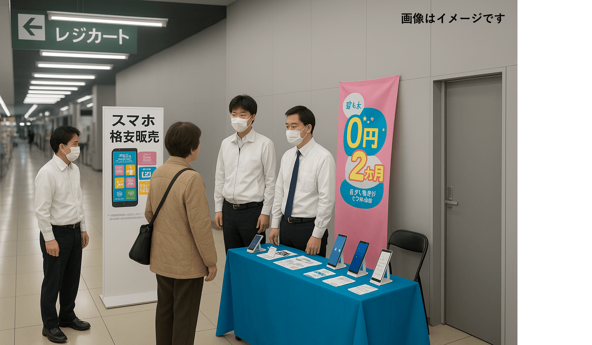 プロモーションや出張販売に利用可能なカート横イベントスペース(※ウォーターサーバー不可)