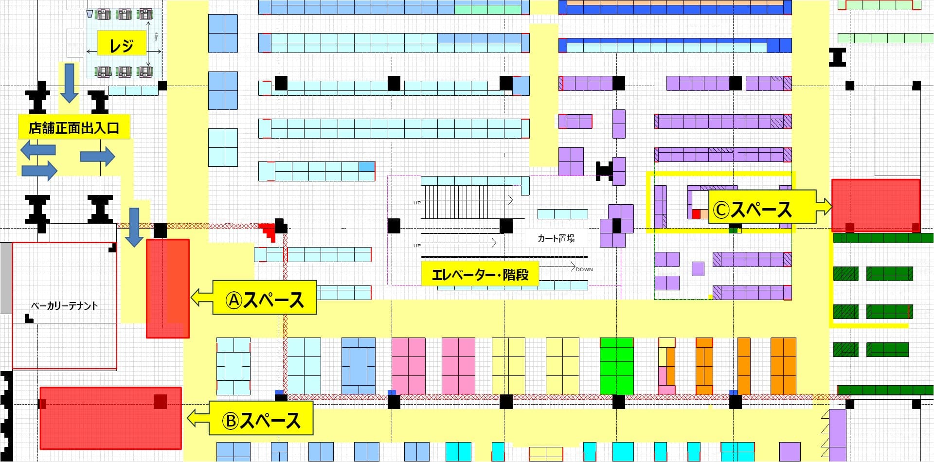 NEW!販促プロモーションやポップアップストアに最適な「Ⓒスペース」※買取催事不可の図面・フロアマップ
