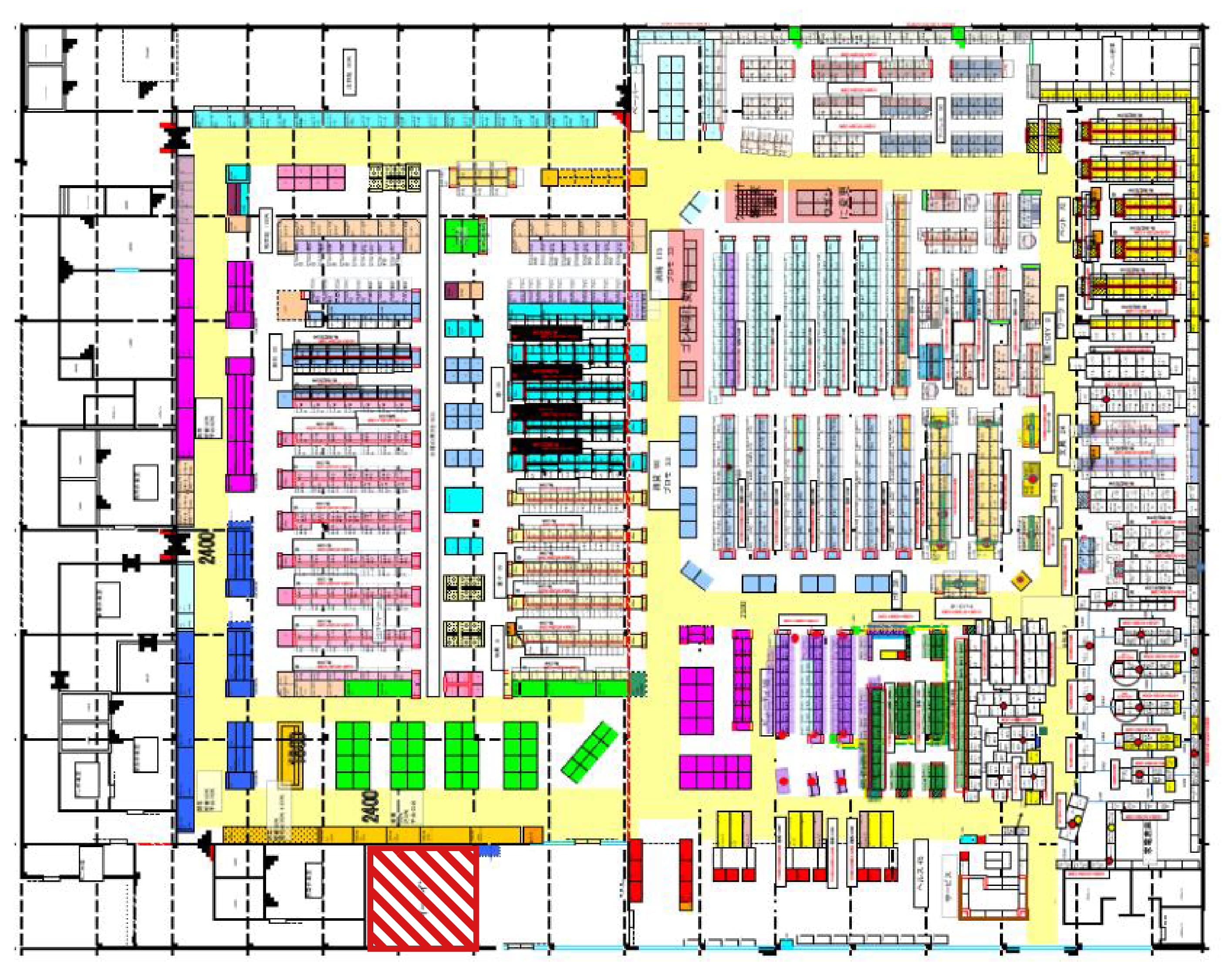 インテナント区画 レジ付近の図面・フロアマップ