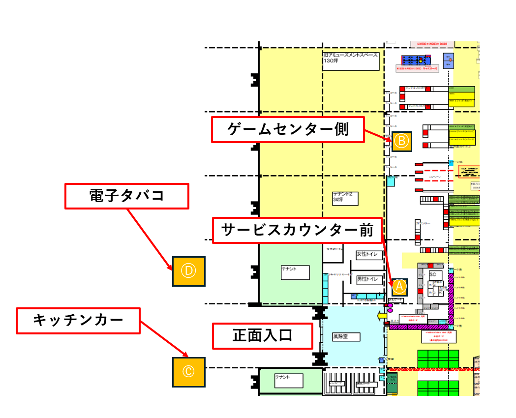 店内レジアウト ※買取催事不可の図面・フロアマップ