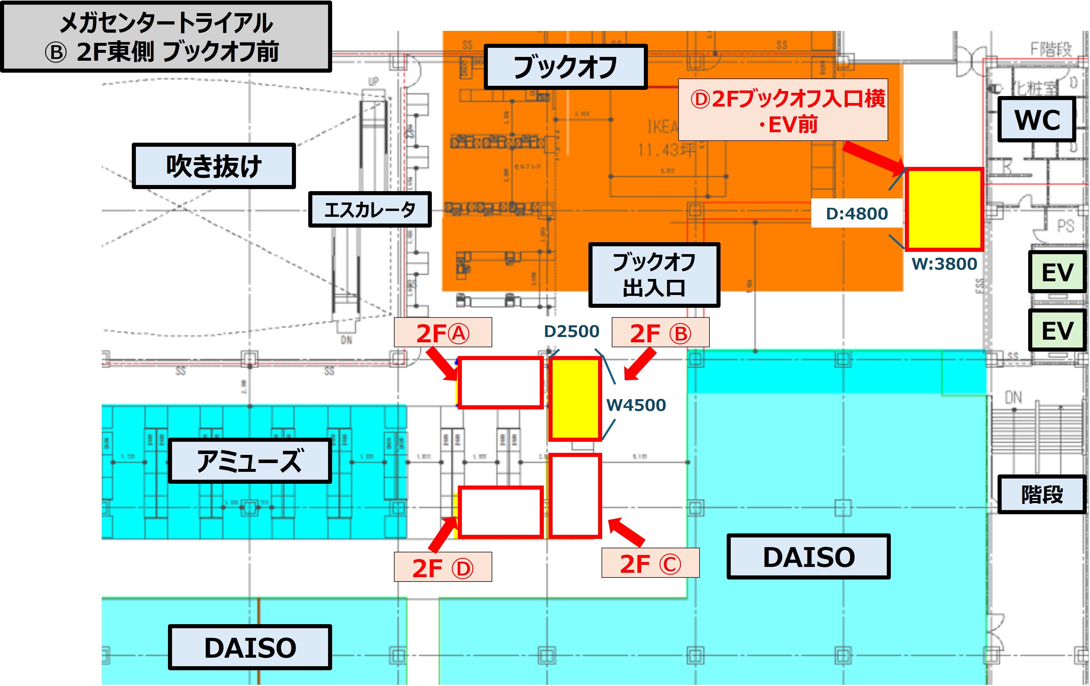 NEW!食物販やPR活動に最適な「Ⓑ 2F東側 ブックオフ前」1