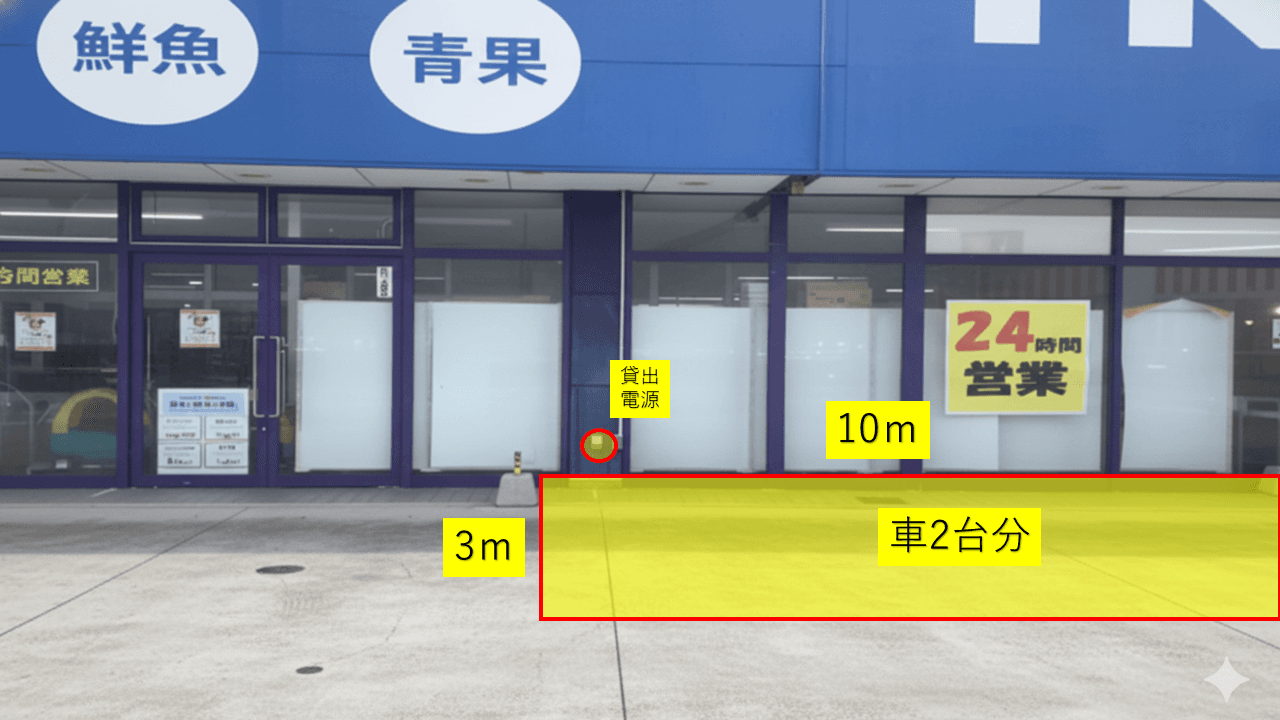 出店スペース:店舗前(車2台分)